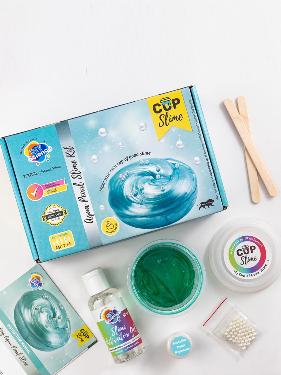 

WEMBLEY Aqua Pearl DIY Scented Slime Art and Craft, Blue