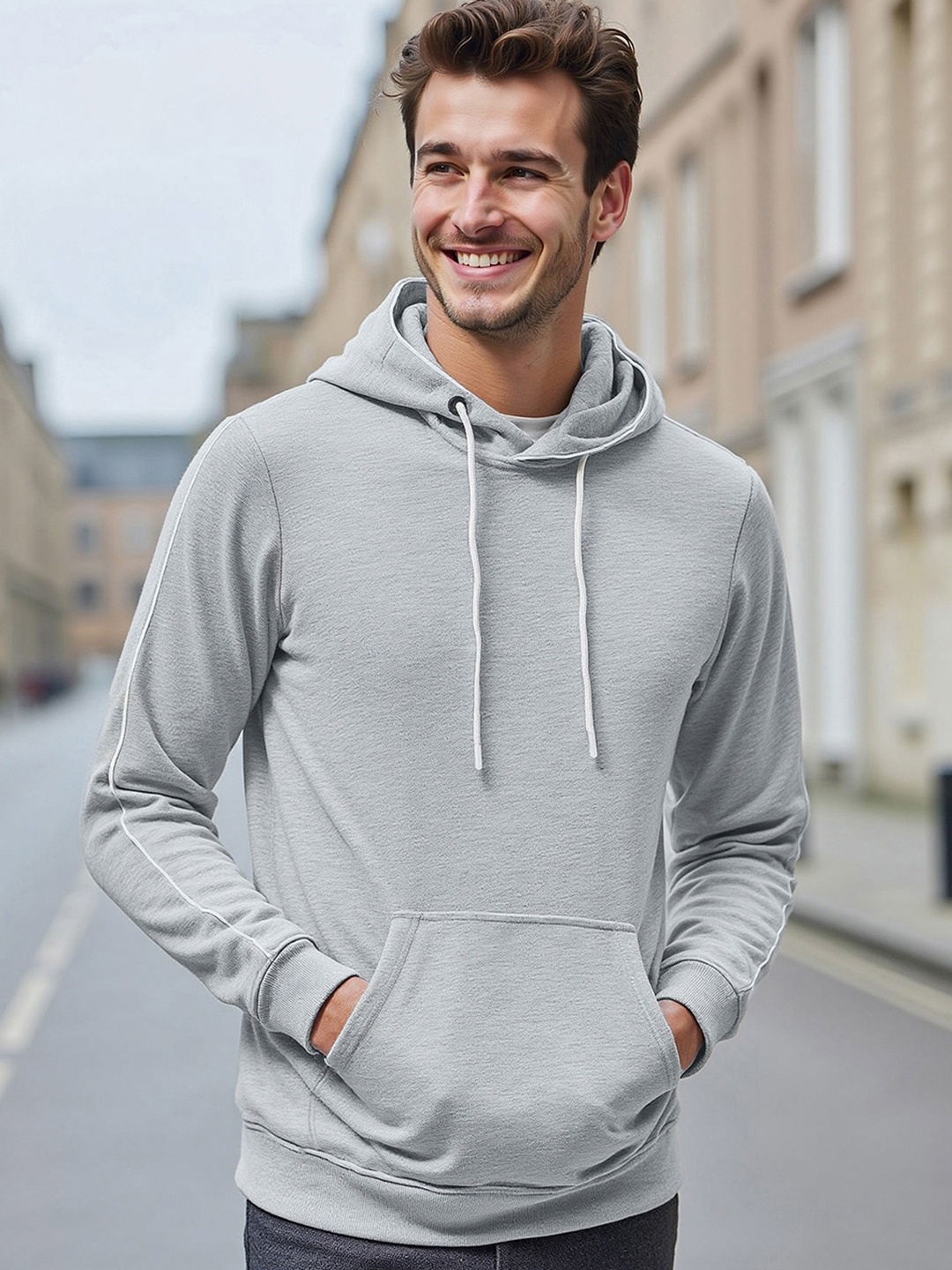 

Bewakoof Men Grey Hoodie
