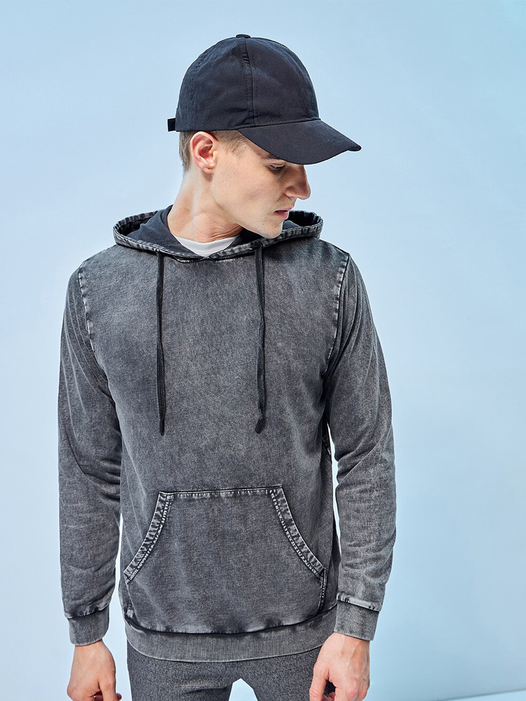 

Bewakoof Hooded Cotton Pullover, Grey