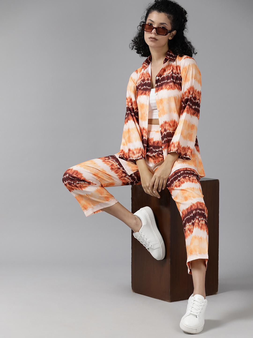 

Roadster Women Dyed Shirt with Trousers, Multi