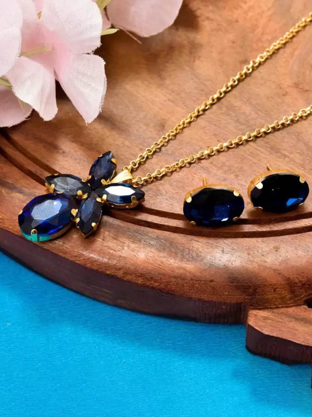 

JewelShadi Gold-Plated Jewellery Set, Blue