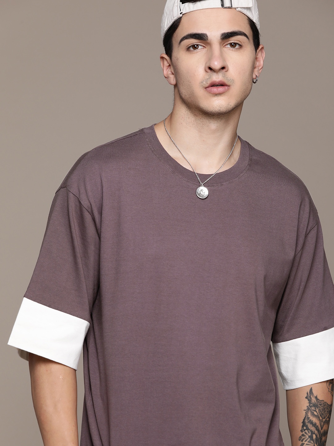 

The Roadster Lifestyle Co. Pure Cotton Oversized T-shirt, Taupe