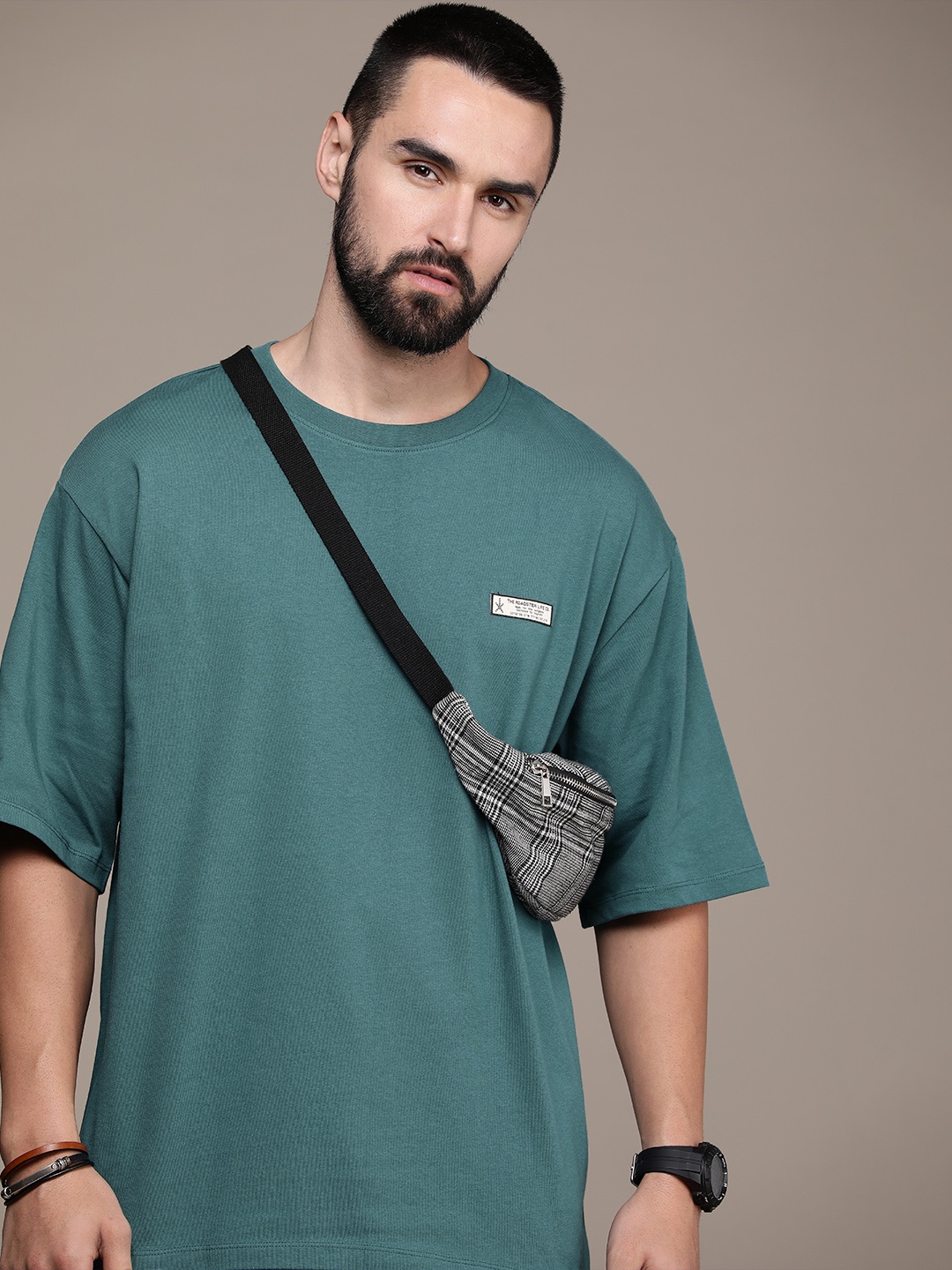 

The Roadster Life Co. Drop-Shoulder Pure Cotton T-shirt, Teal