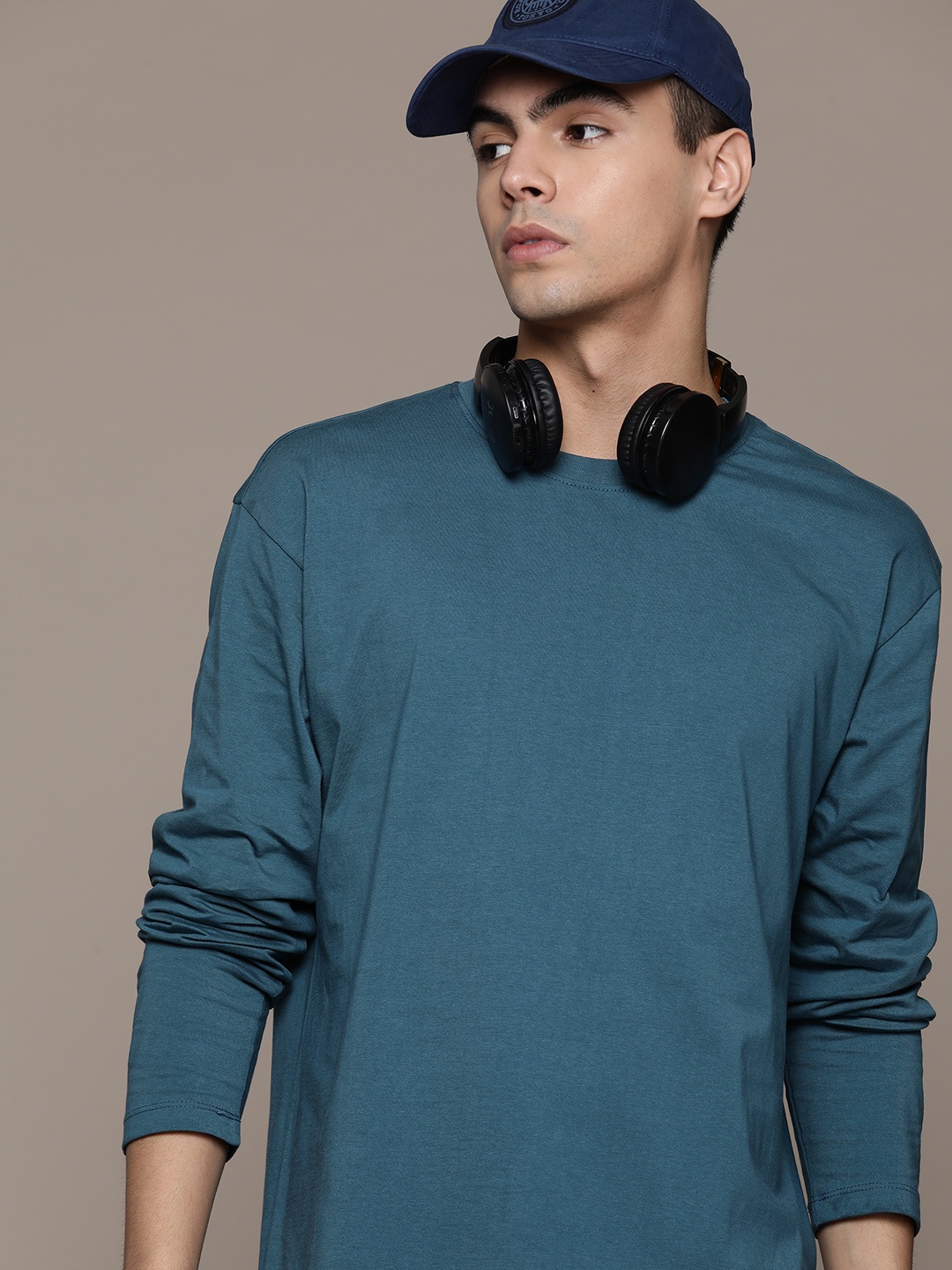 

The Roadster Lifestyle Co. Solid Pure Cotton T-shirt, Teal