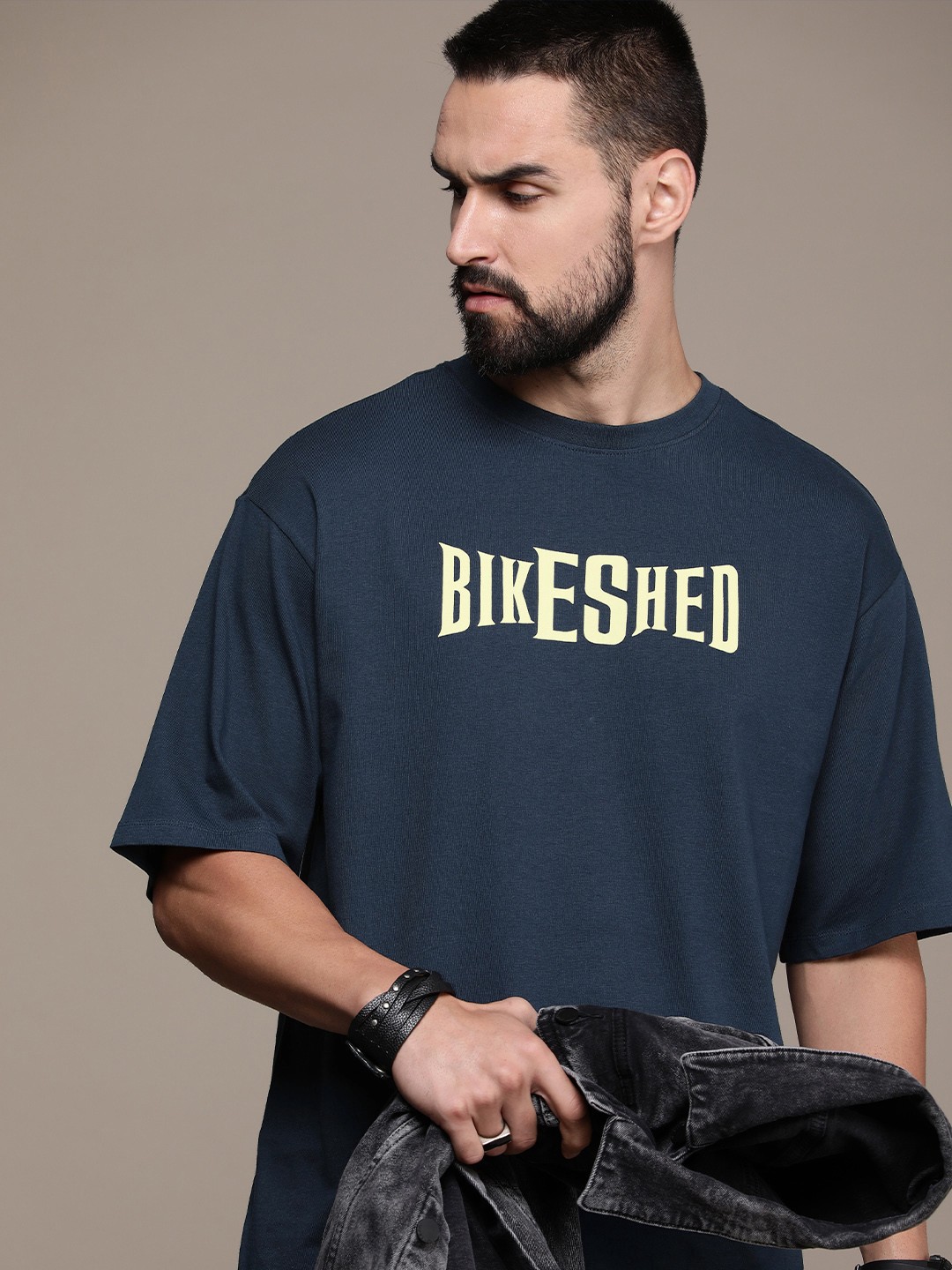 

The Roadster Lifestyle Co. Typography Printed Pure Cotton T-shirt, Navy blue
