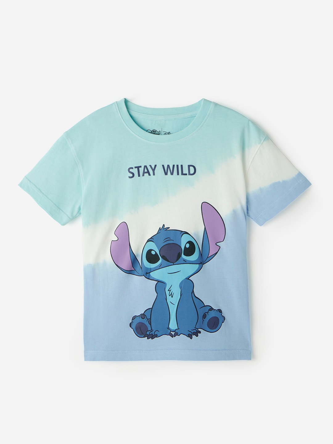 

The Souled Store Girls Graphic Printed Oversized Pure Cotton Casual T-Shirt, Blue