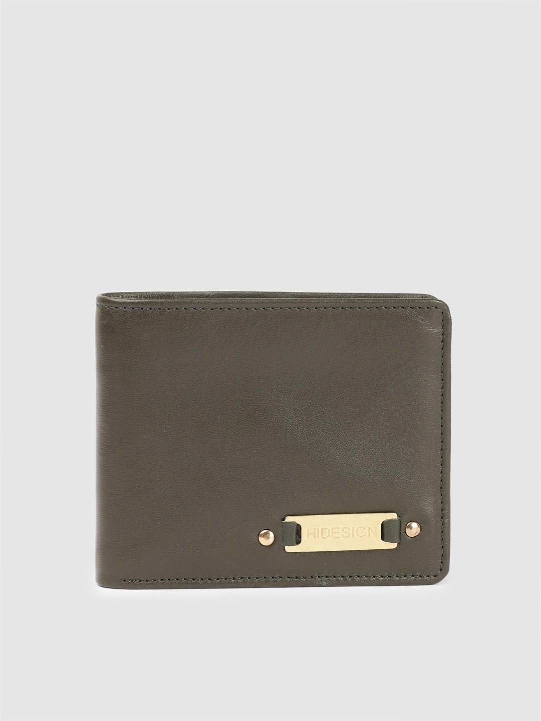 

Hidesign Men Leather Two Fold Wallet, Green