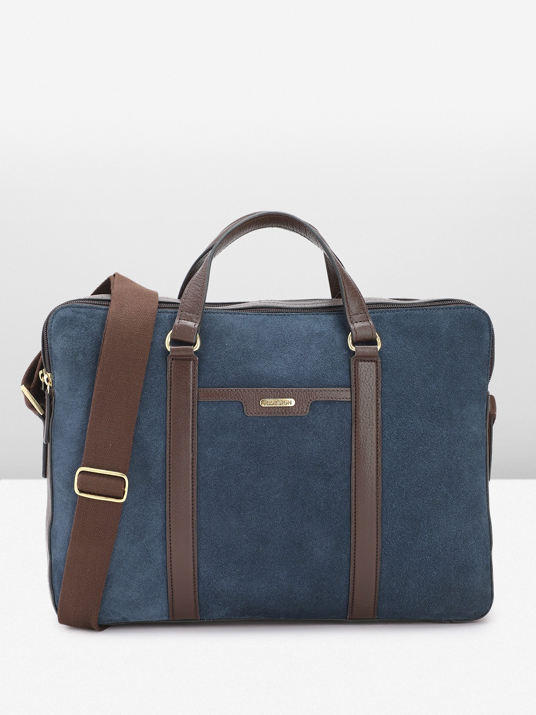 

Hidesign Men Leather Messenger Bag, Navy blue