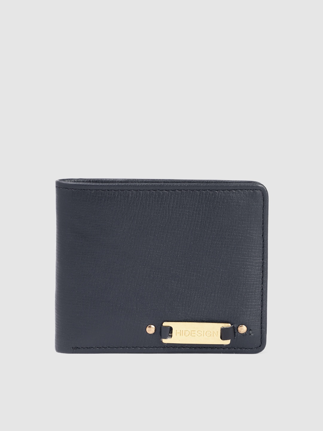 

Hidesign Men Leather Two Fold Wallet, Navy blue