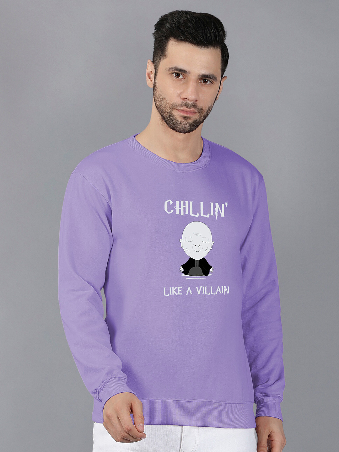 

Fashion And Youth Graphic Printed Pullover Sweatshirt, Lavender