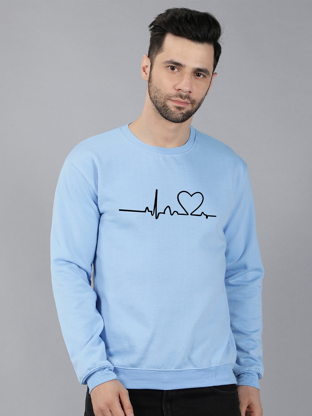 

Fashion And Youth Graphic Printed Cotton Pullover Sweatshirt, Blue