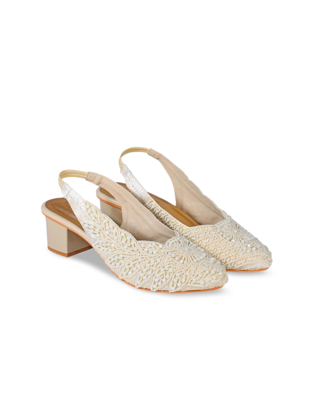 

Chere Embellished Block Heel Pumps, White