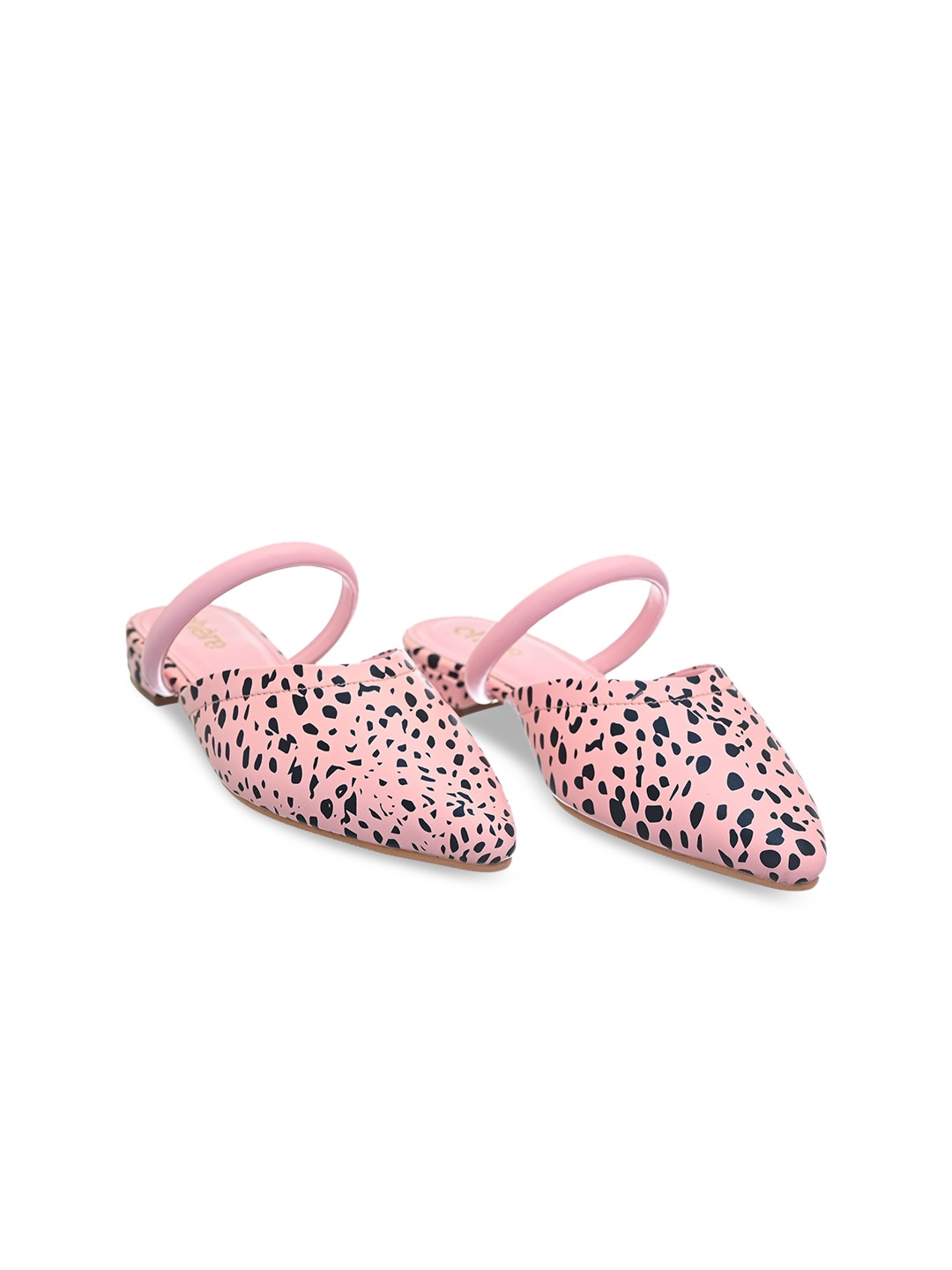 

Chere Pointed Toe Printed Block Mules, Pink