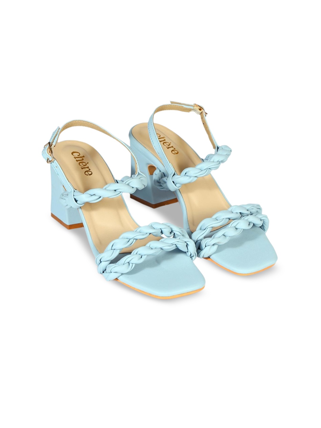 

Chere Weaving Strap Chunky Block Heels, Blue
