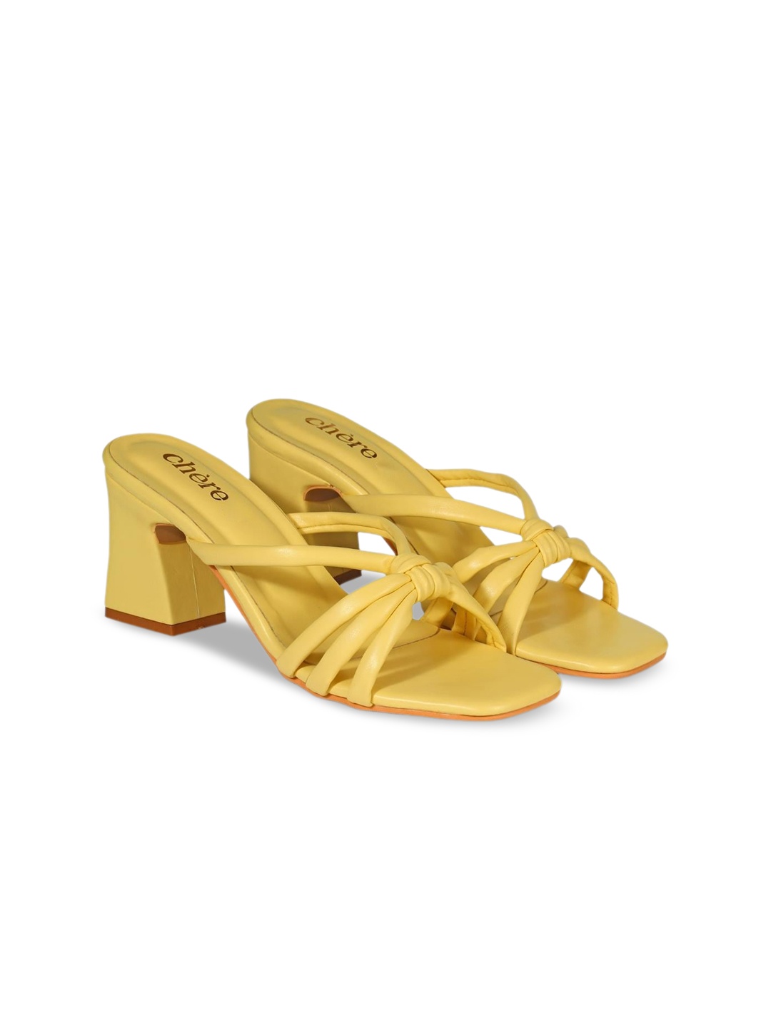 

Chere Strappy Open Toe Block Heels, Yellow