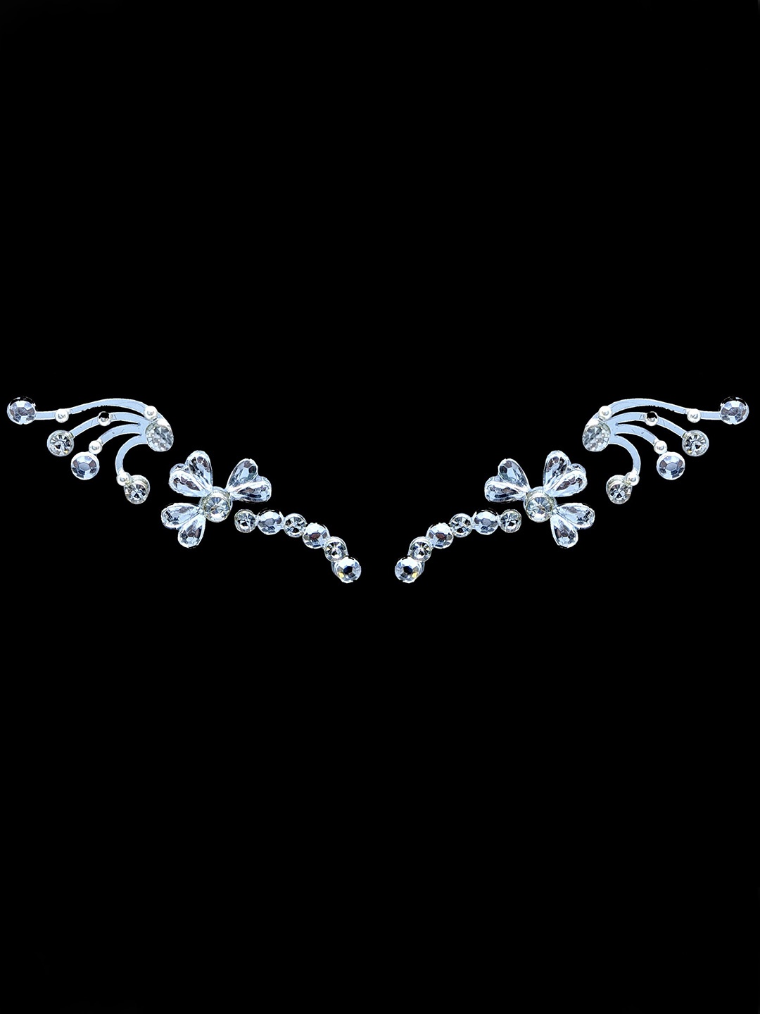 Comet Busters Handcrafted Face Gems Rave Eye Decoration Eye Jewels Eye Bindi - Silver