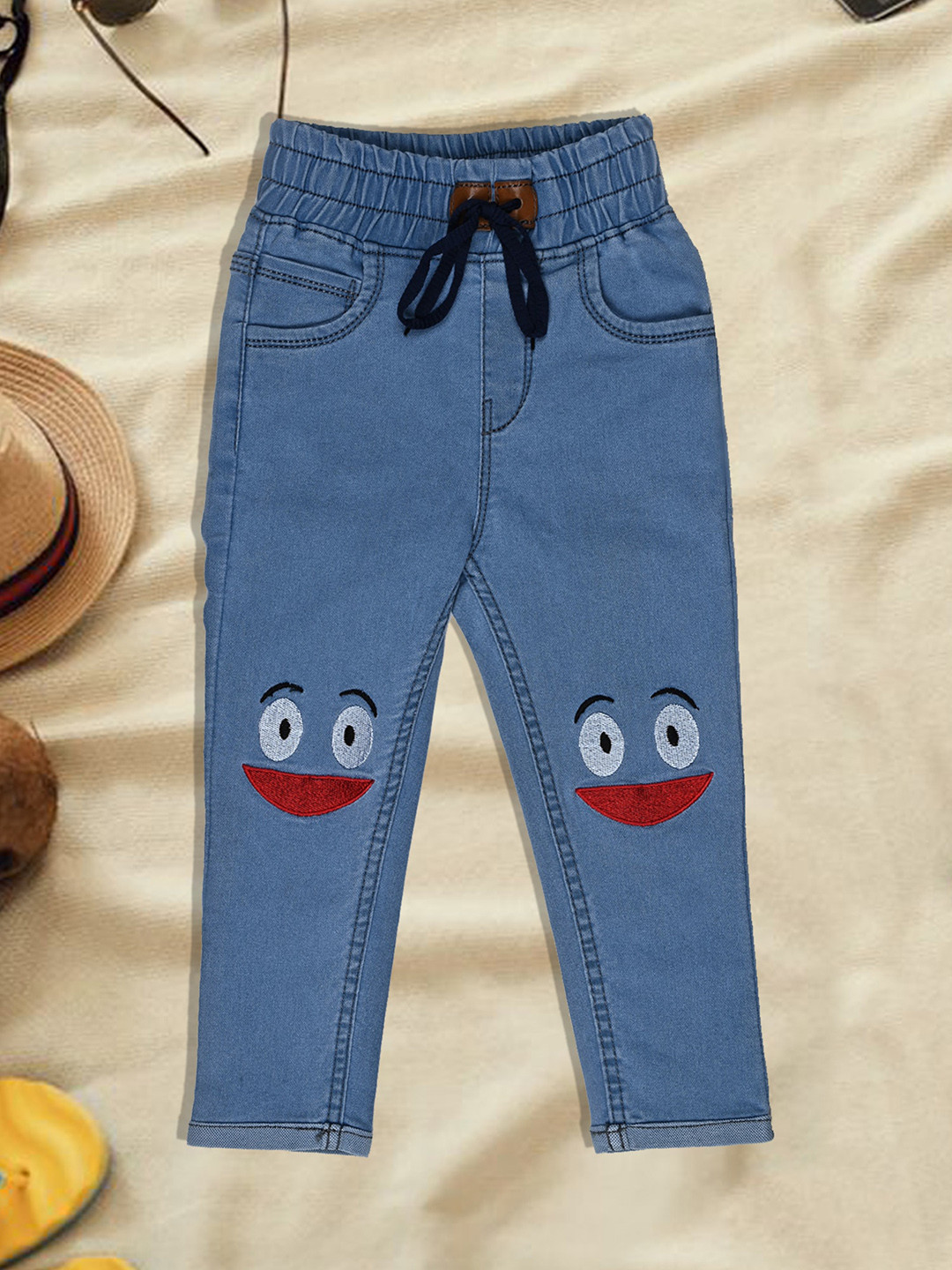 

A-Okay Girls High-Rise Acid Wash Cotton Jeans, Blue