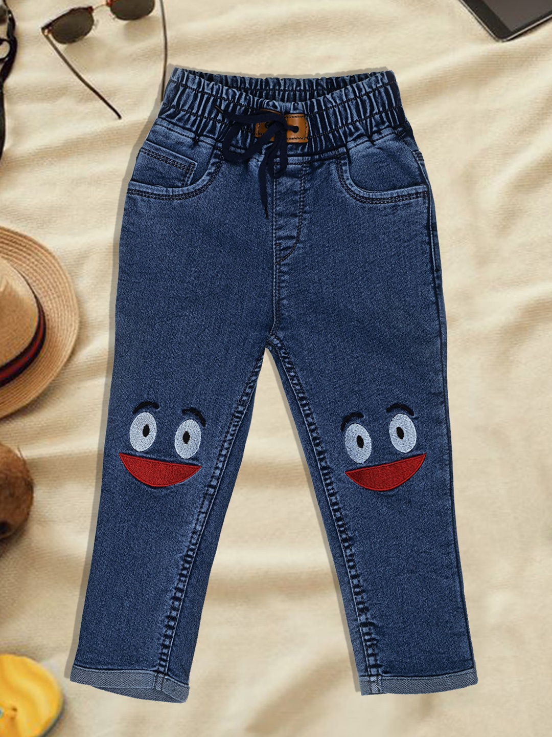 

A-Okay Girls Blue Jogger High-Rise Acid Wash Stretchable Jeans