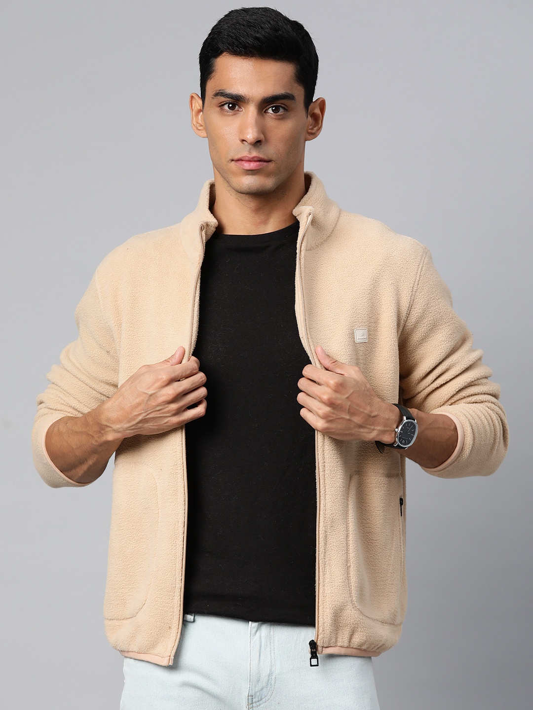 

Pierre Carlo Men Solid Sweatshirt, Beige