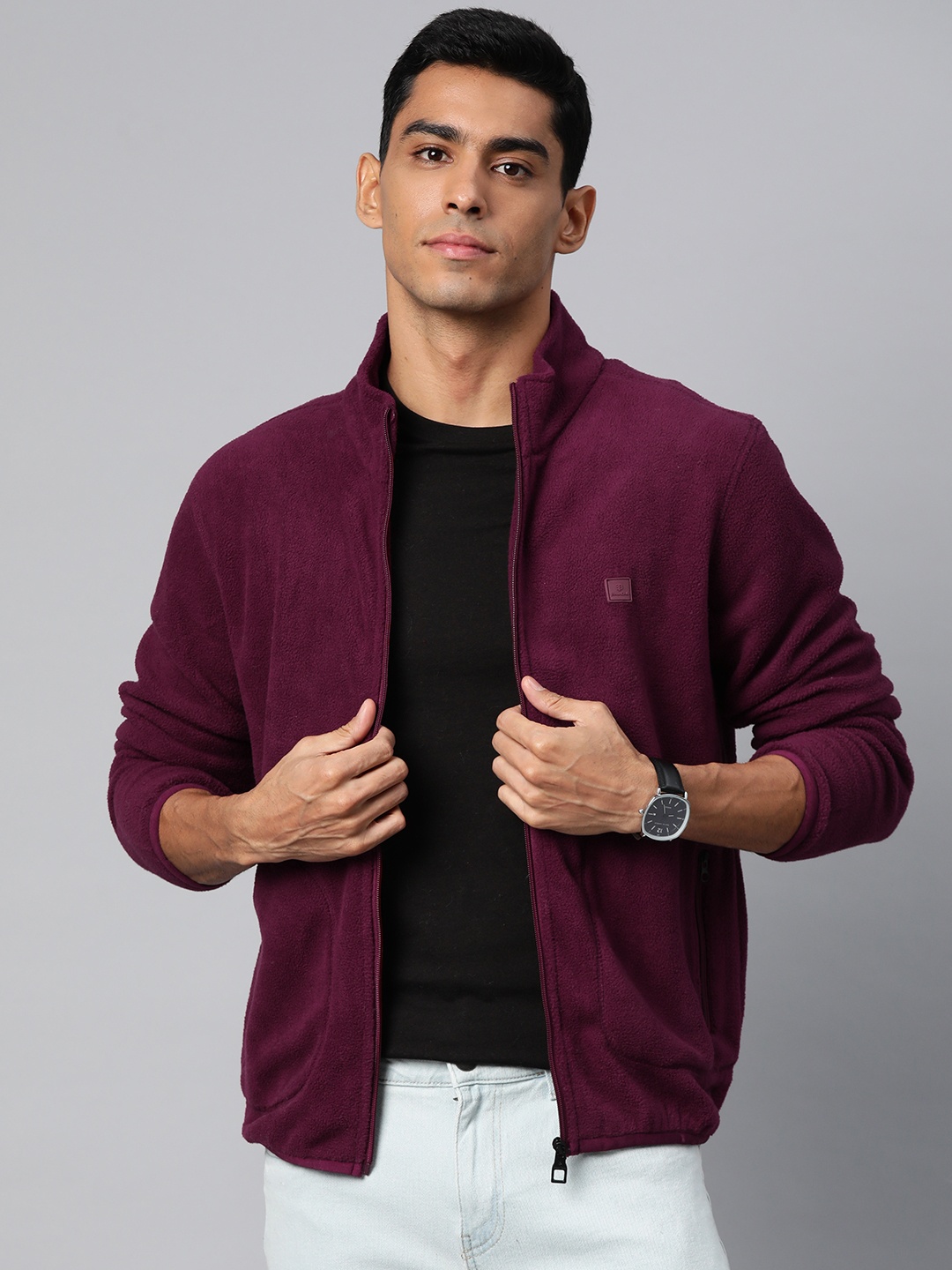 

Pierre Carlo Men Solid Sweatshirt, Burgundy