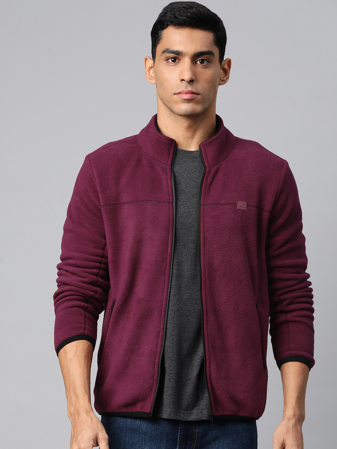 

Pierre Carlo Men Printed Sweatshirt, Burgundy