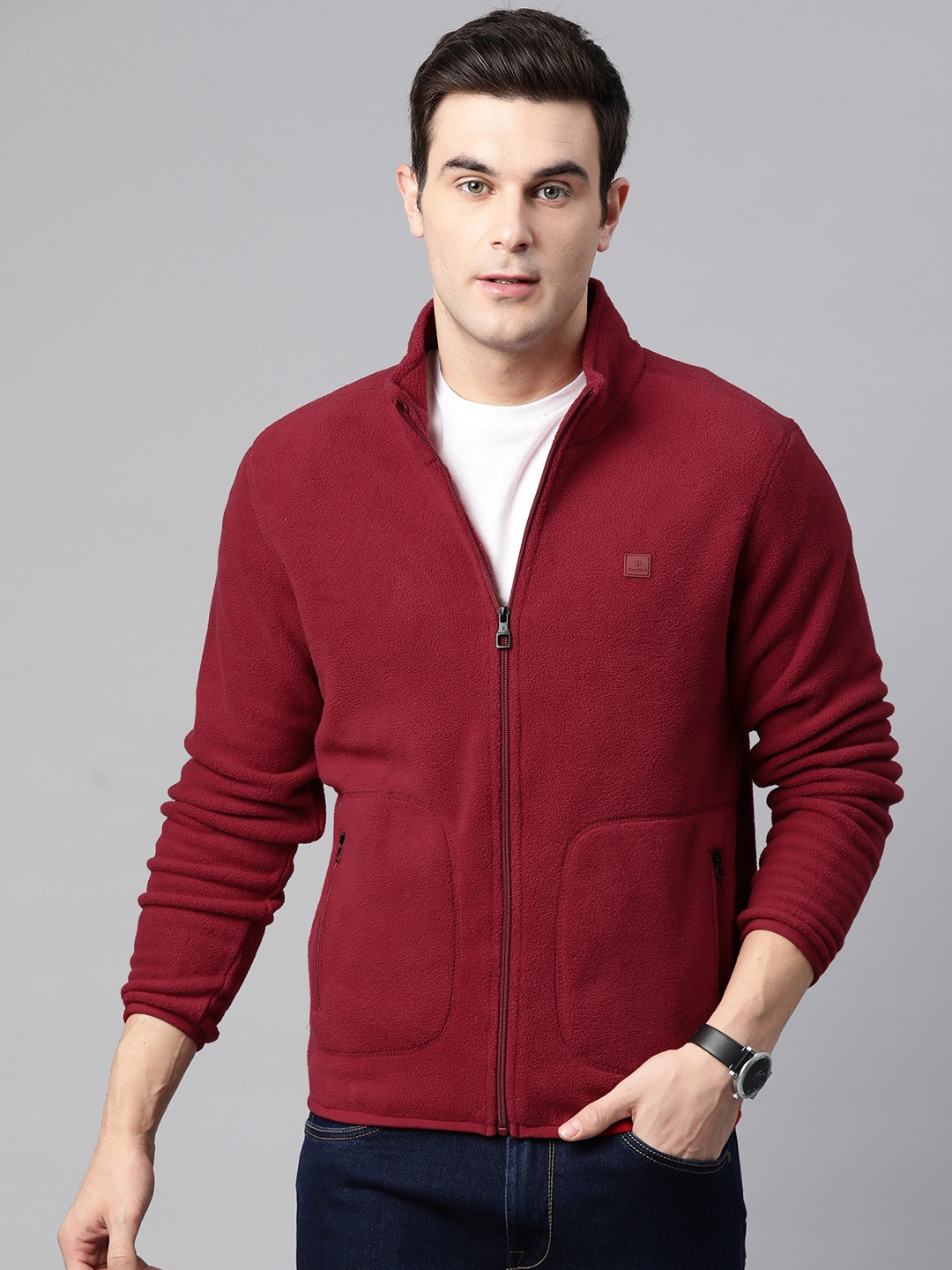 

Pierre Carlo Men Solid Sweatshirt, Red