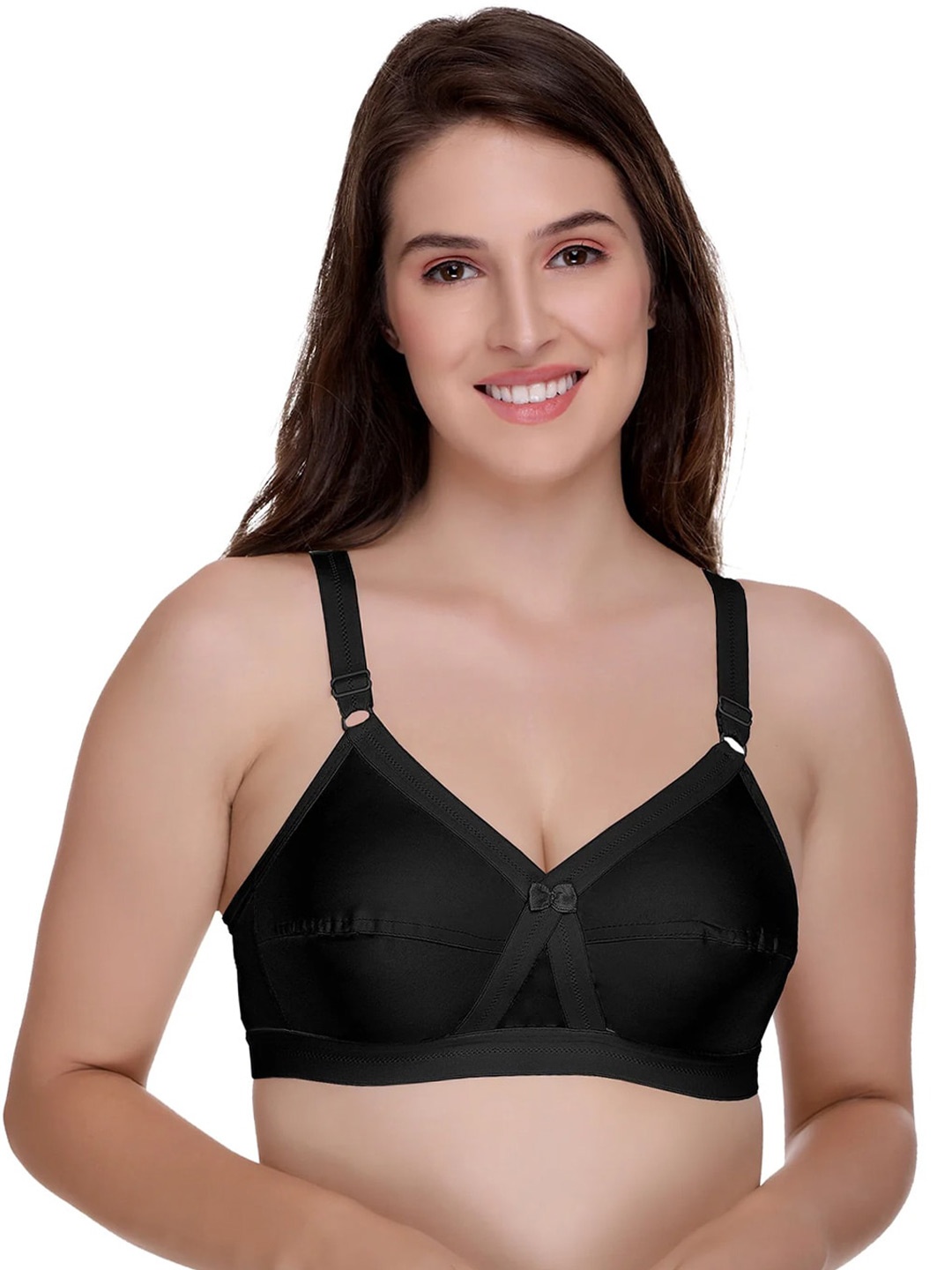 

SONA Non Padded Full Coverage Everyday Bra All Day Comfort, Black