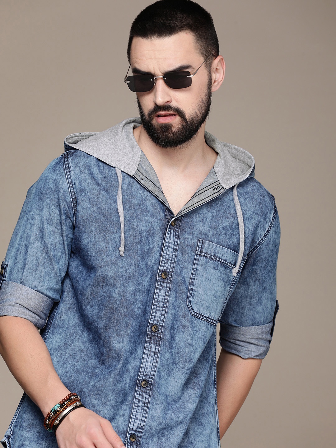 

Roadster Men Opaque Cotton Casual Shirt, Blue