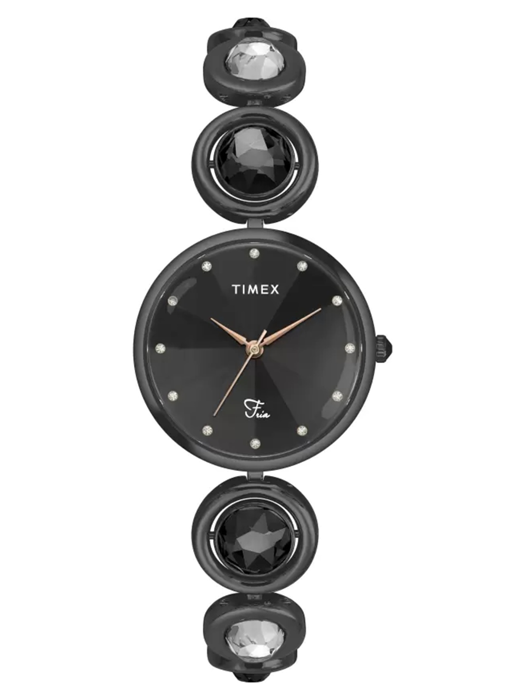 

Timex Women Embellished Dial Water Resistant Stainless Steel Analogue Watch TWEL16401, Black