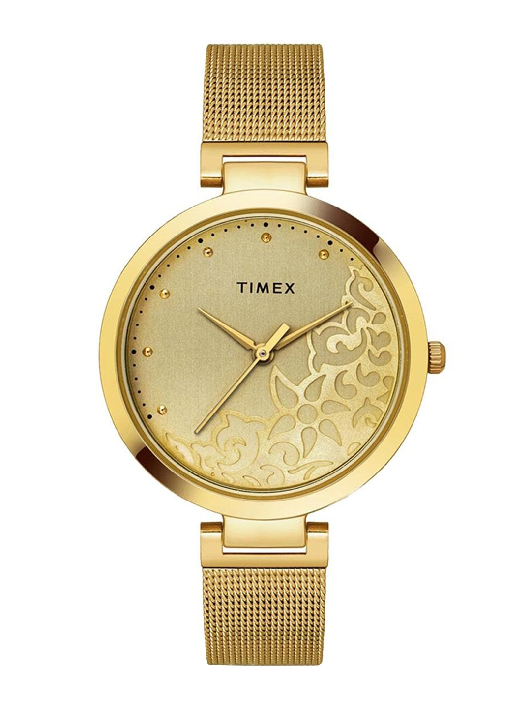 

Timex Women Dial & Bracelet Style Straps Analogue Watch TW000X235, Gold