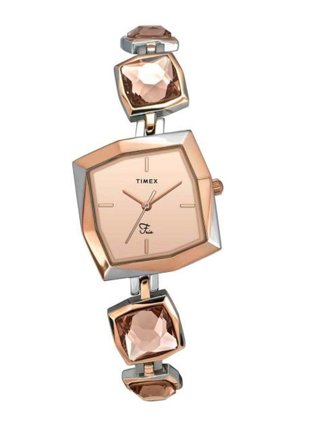 

Timex Women Embellished Dial & Stainless Steel Straps Watch TWEL16302, Rose gold