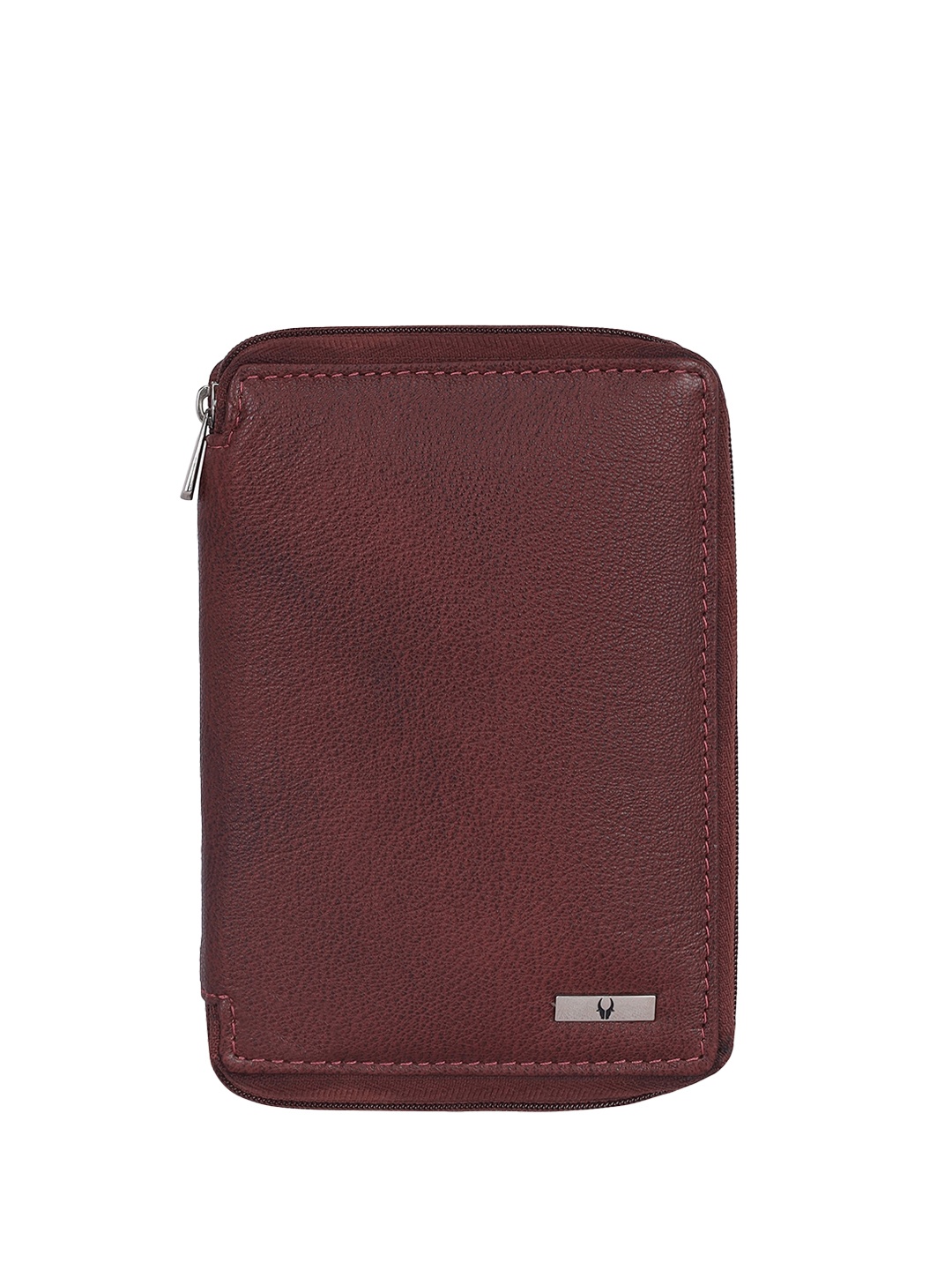 

WildHorn Unisex Textured Leather Passport Holder, Maroon