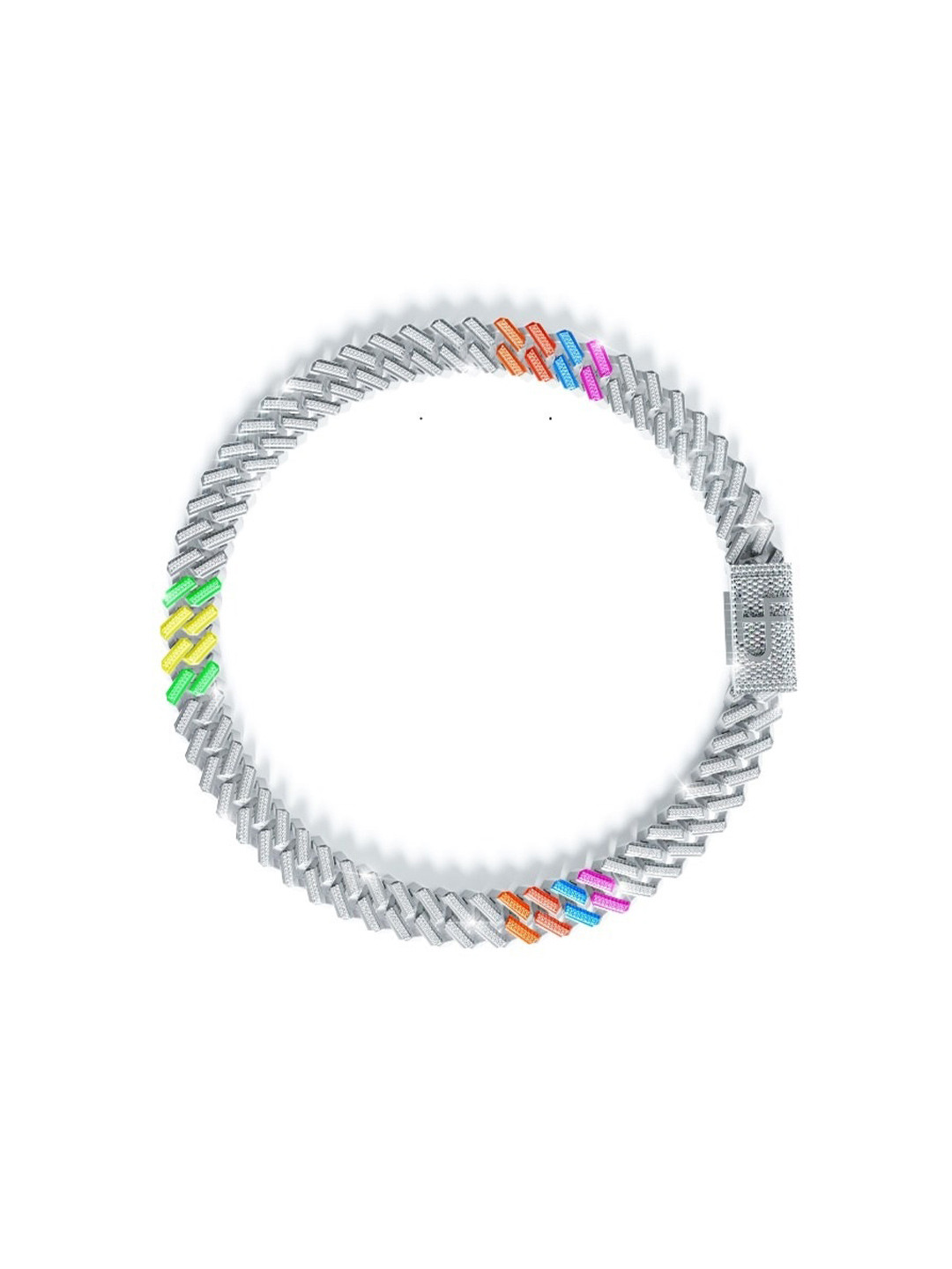 

HIFLYER JEWELS Men Sterling Silver AD Studded Chain
