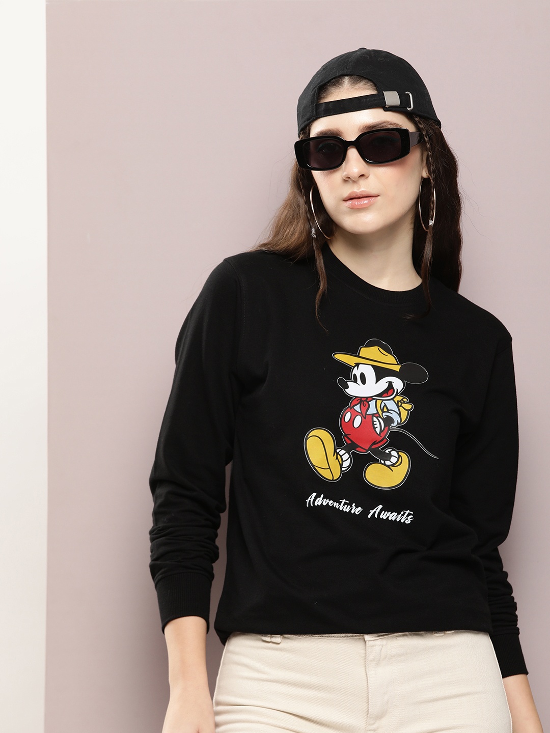 

Kook N Keech Disney Women Graphic Printed Sweatshirt, Black