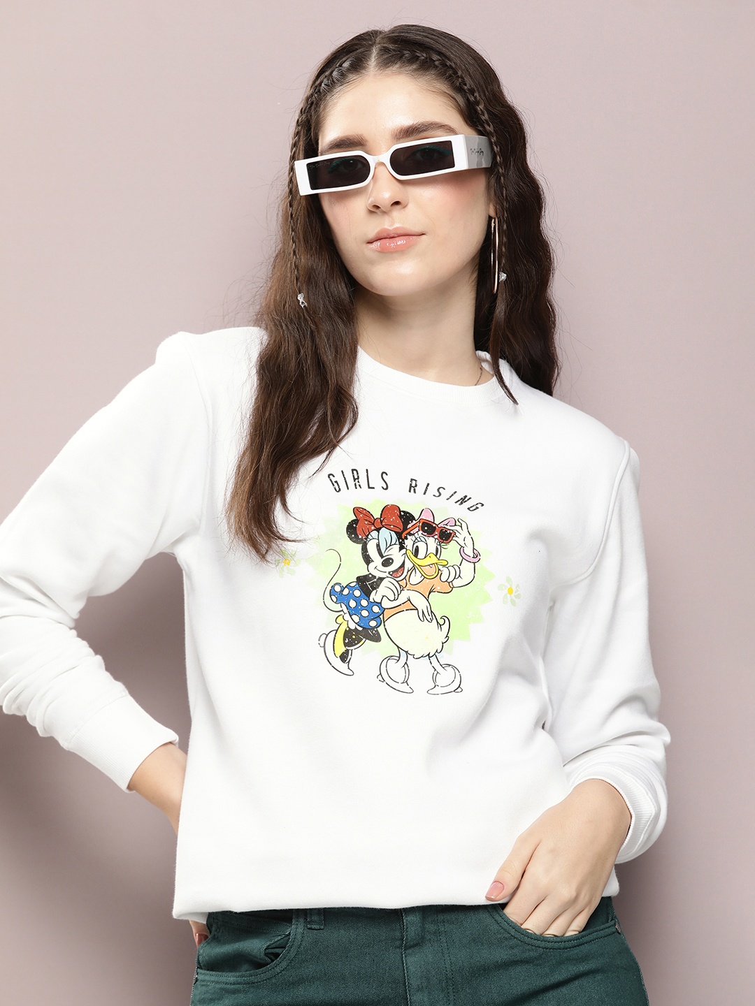 

Kook N Keech Disney Women Graphic Printed Sweatshirt, White