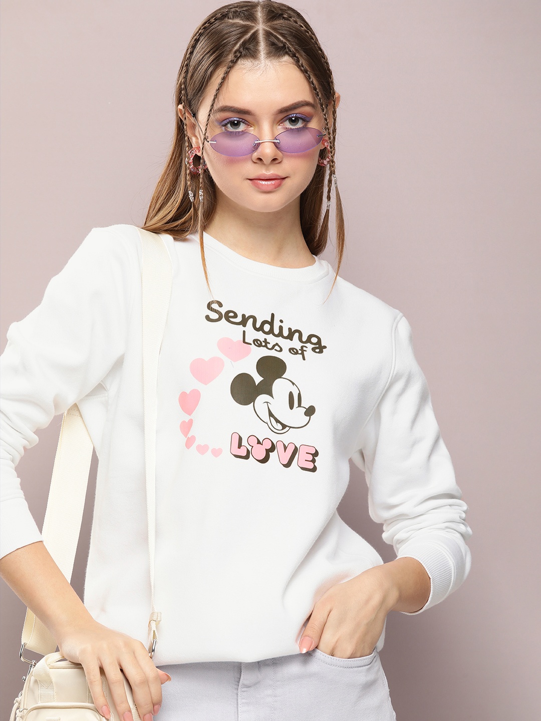 

Kook N Keech Disney Women Graphic Printed Sweatshirt, White