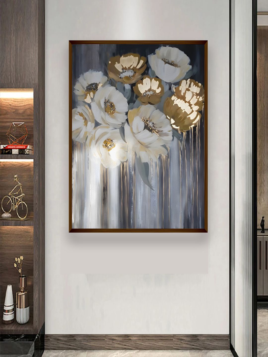 

The Art House Beige & White Floral Painting Wall Art