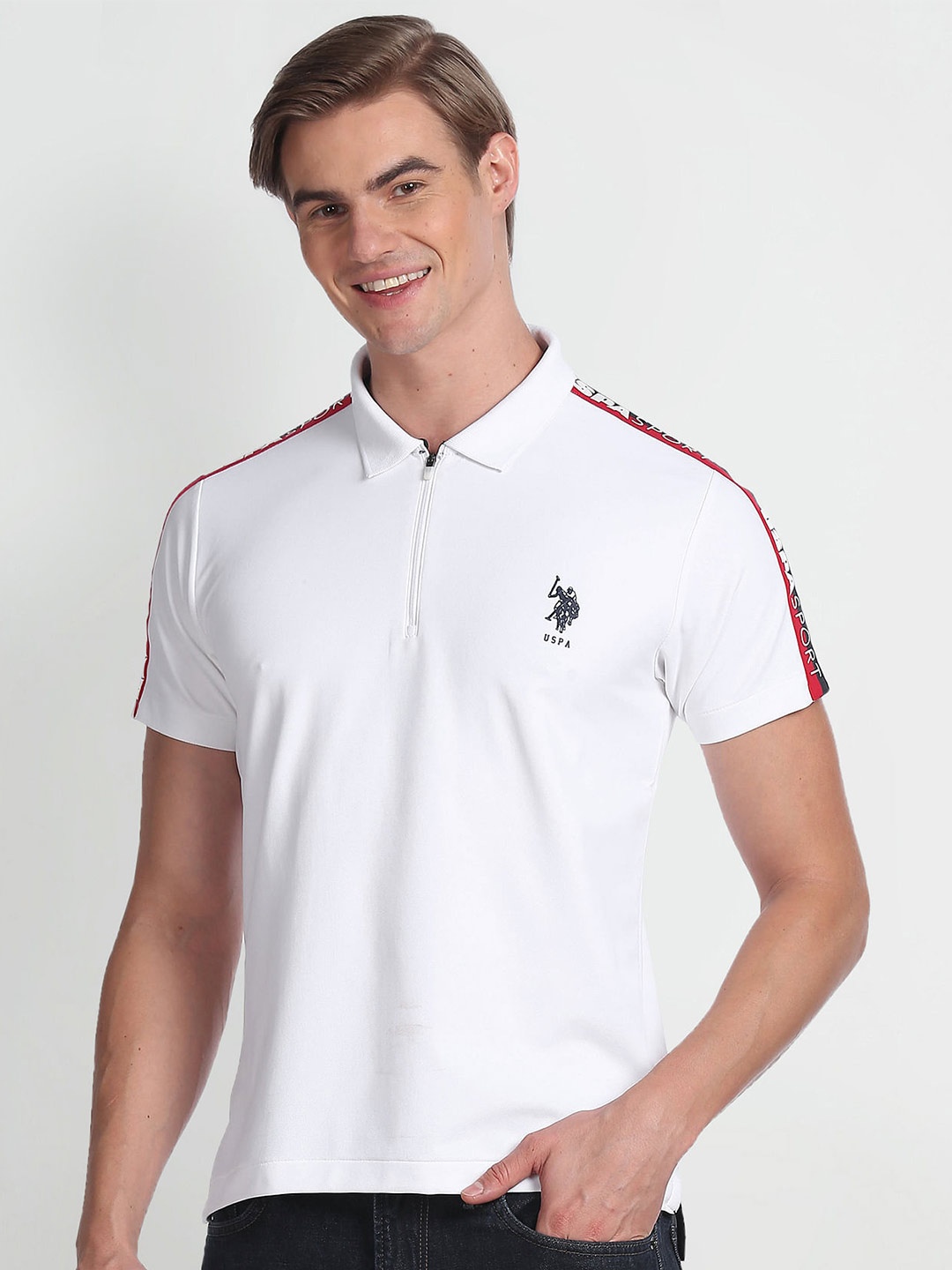 

U.S. Polo Assn. Polo Collar Slim Fit T-shirt, White