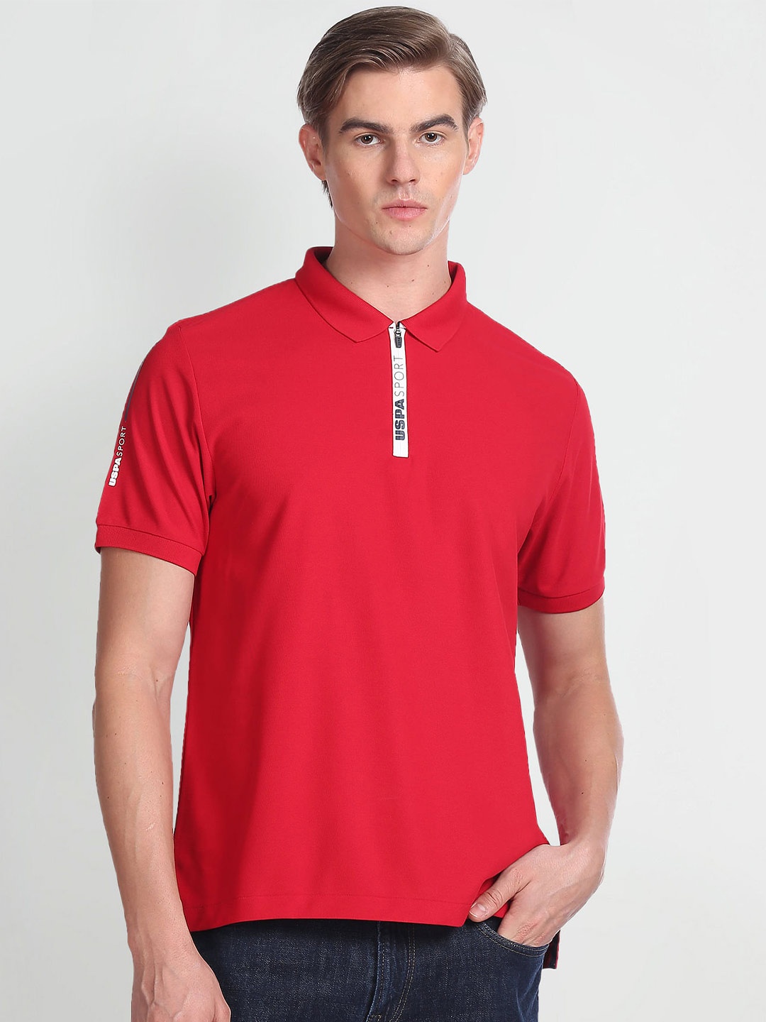 

U.S. Polo Assn. Polo Collar Slim Fit T-shirt, Red