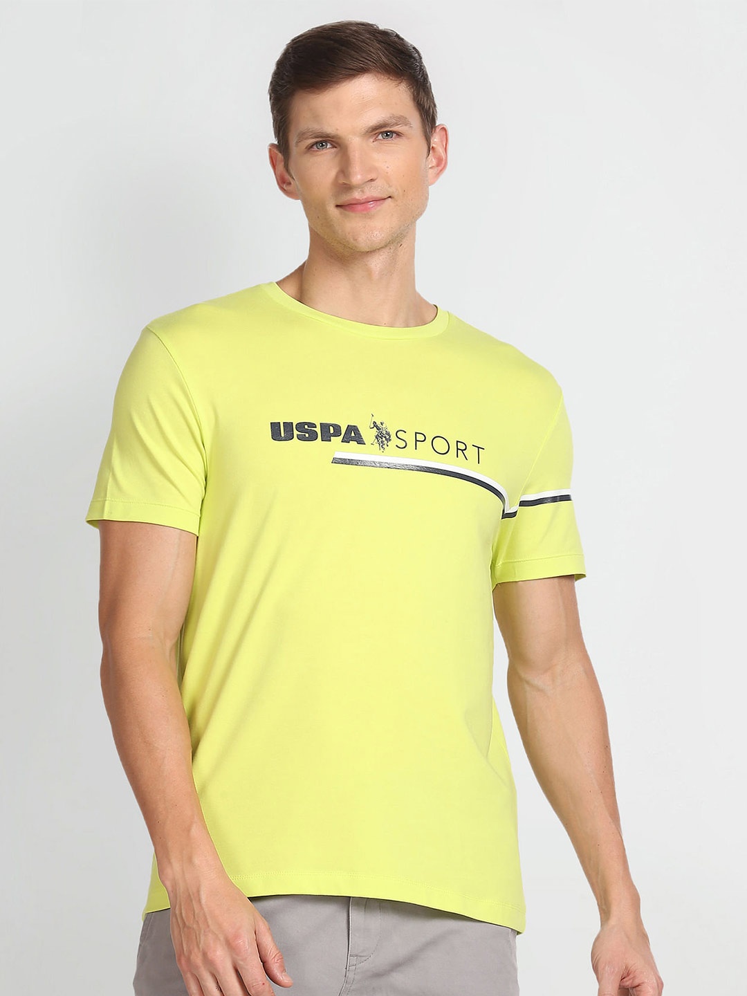 

U.S. Polo Assn. Typography Printed Round Neck Slim Fit T-shirt, Green