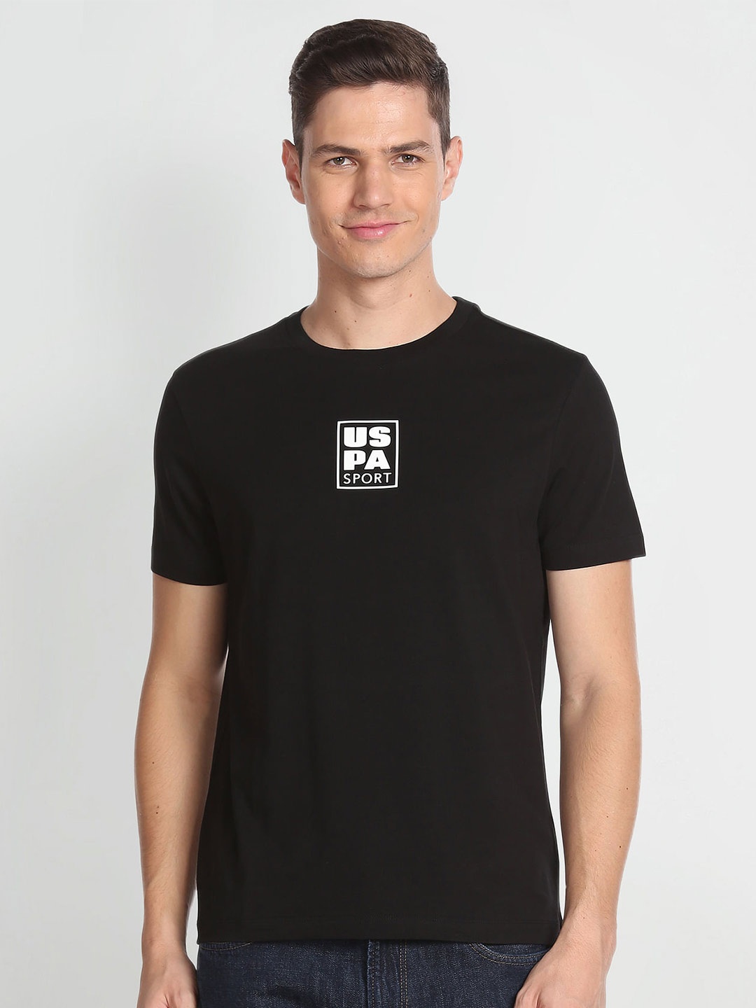 

U.S. Polo Assn. Typography Printed Slim Fit T-shirt, Black