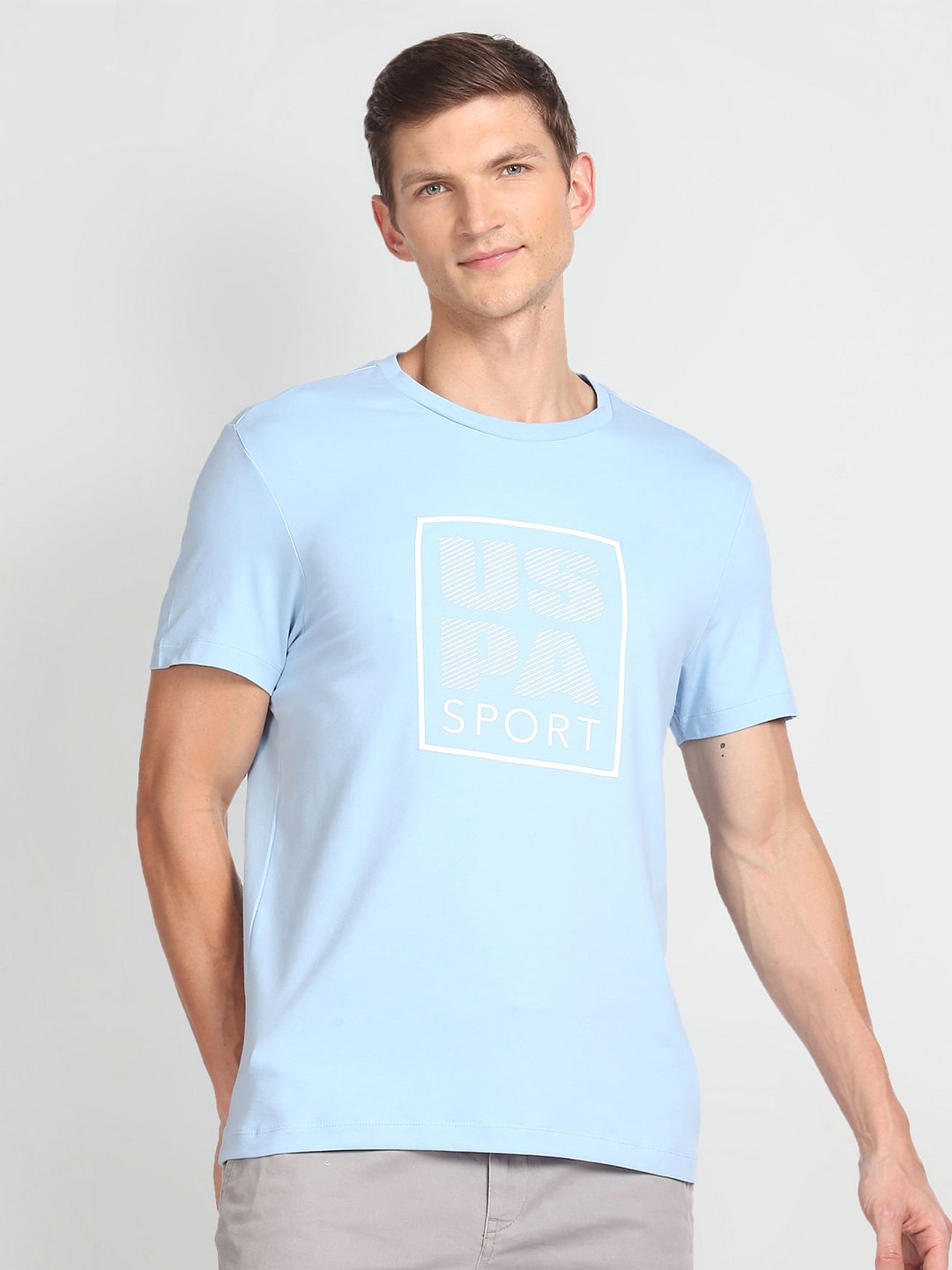 

U.S. Polo Assn. Typography Printed Slim Fit T-shirt, Blue