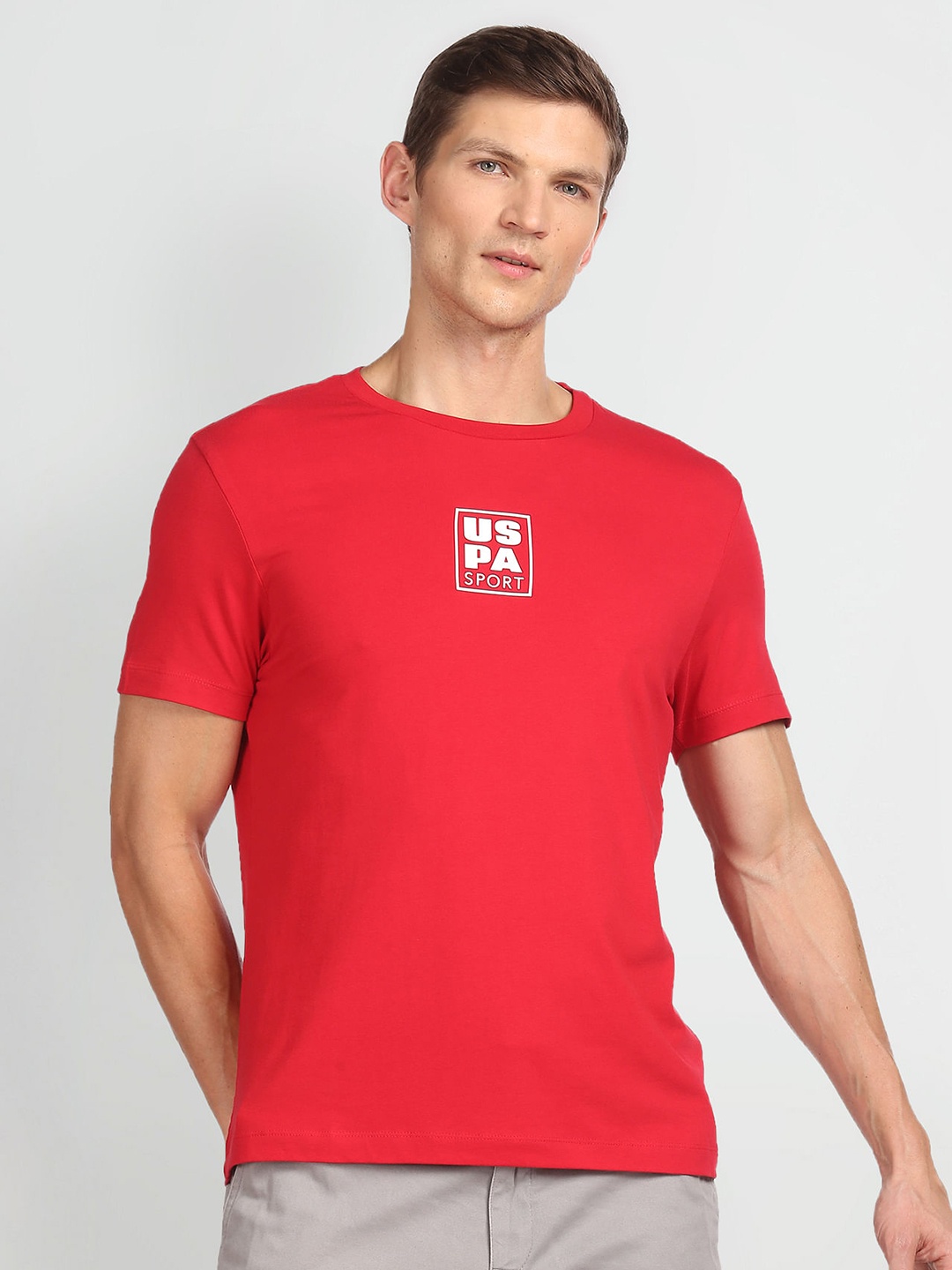 

U.S. Polo Assn. Round Neck Slim Fit T-shirt, Red