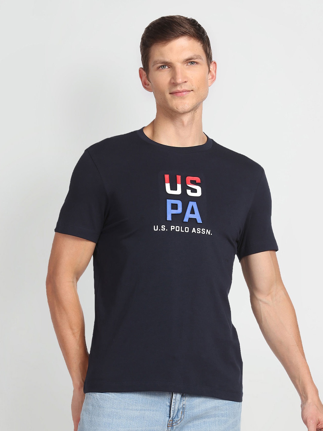 

U.S. Polo Assn. Typography Printed Slim Fit T-shirt, Navy blue