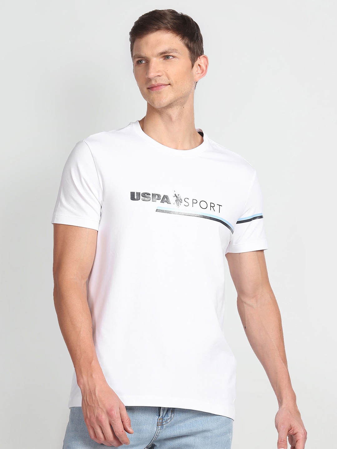 

U.S. Polo Assn. Typography Printed Slim Fit T-shirt, White