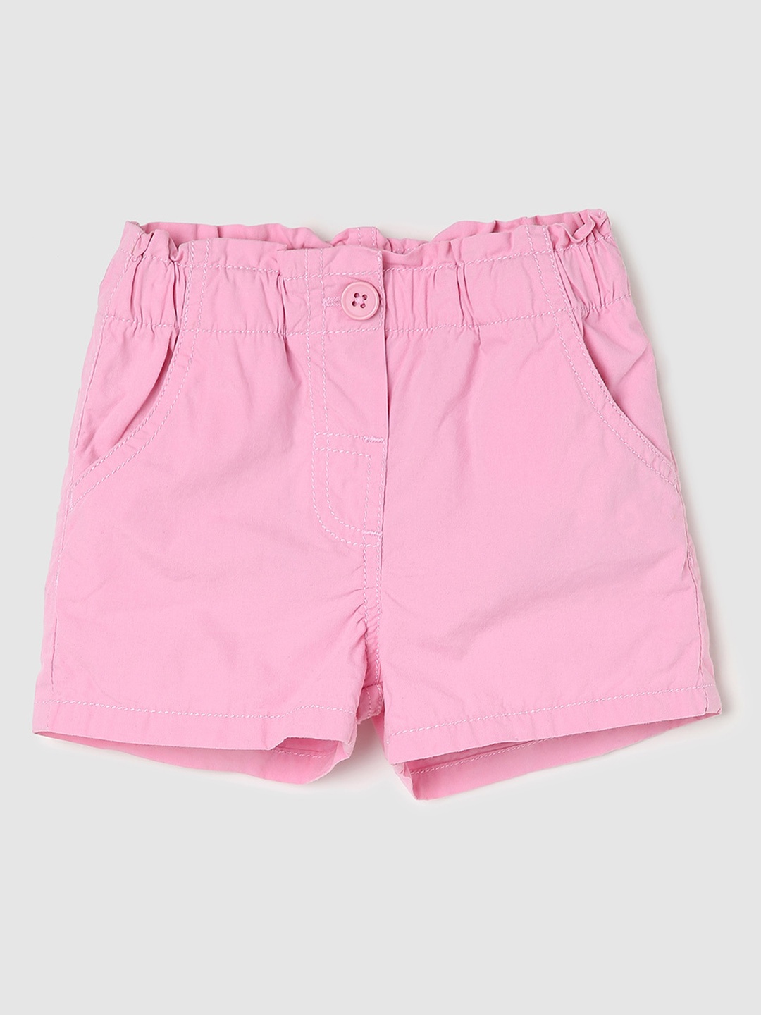 

max Girls Mid-Rise Cotton Shorts, Pink