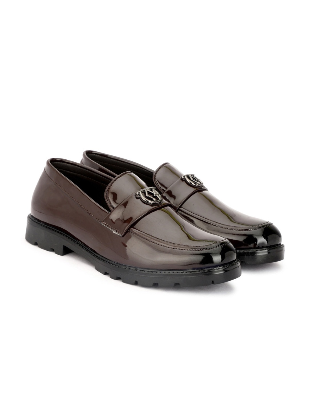 

SHOZANIA Men Leather Formal Loafers, Brown