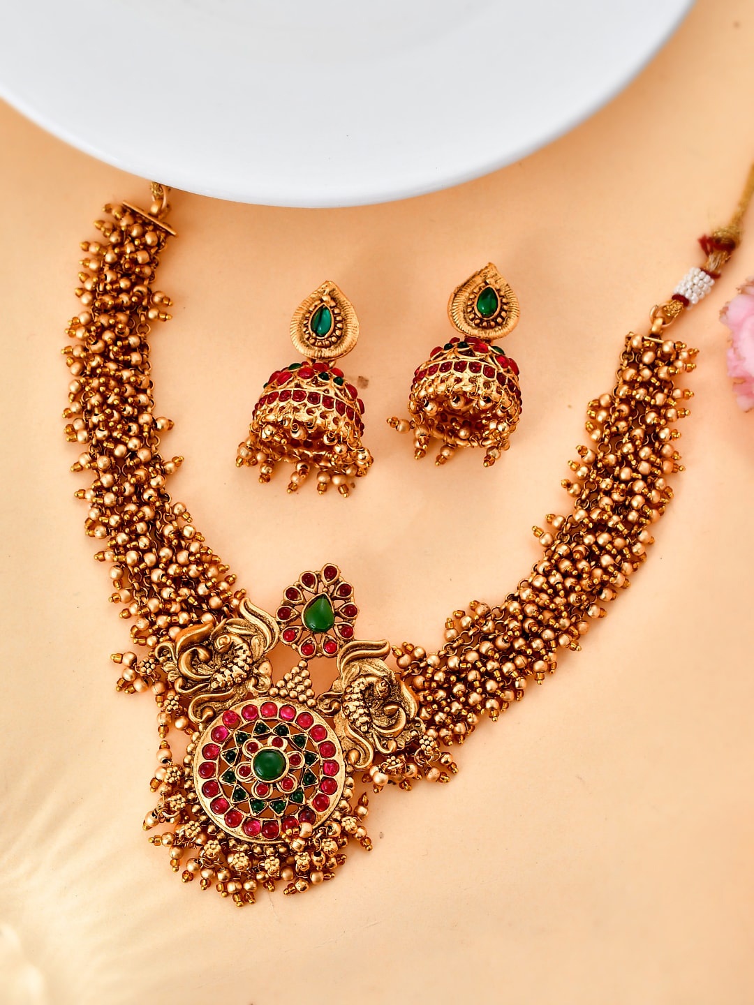 

Silvermerc Designs Gold-Plated CZ-Studded Jewellery Set