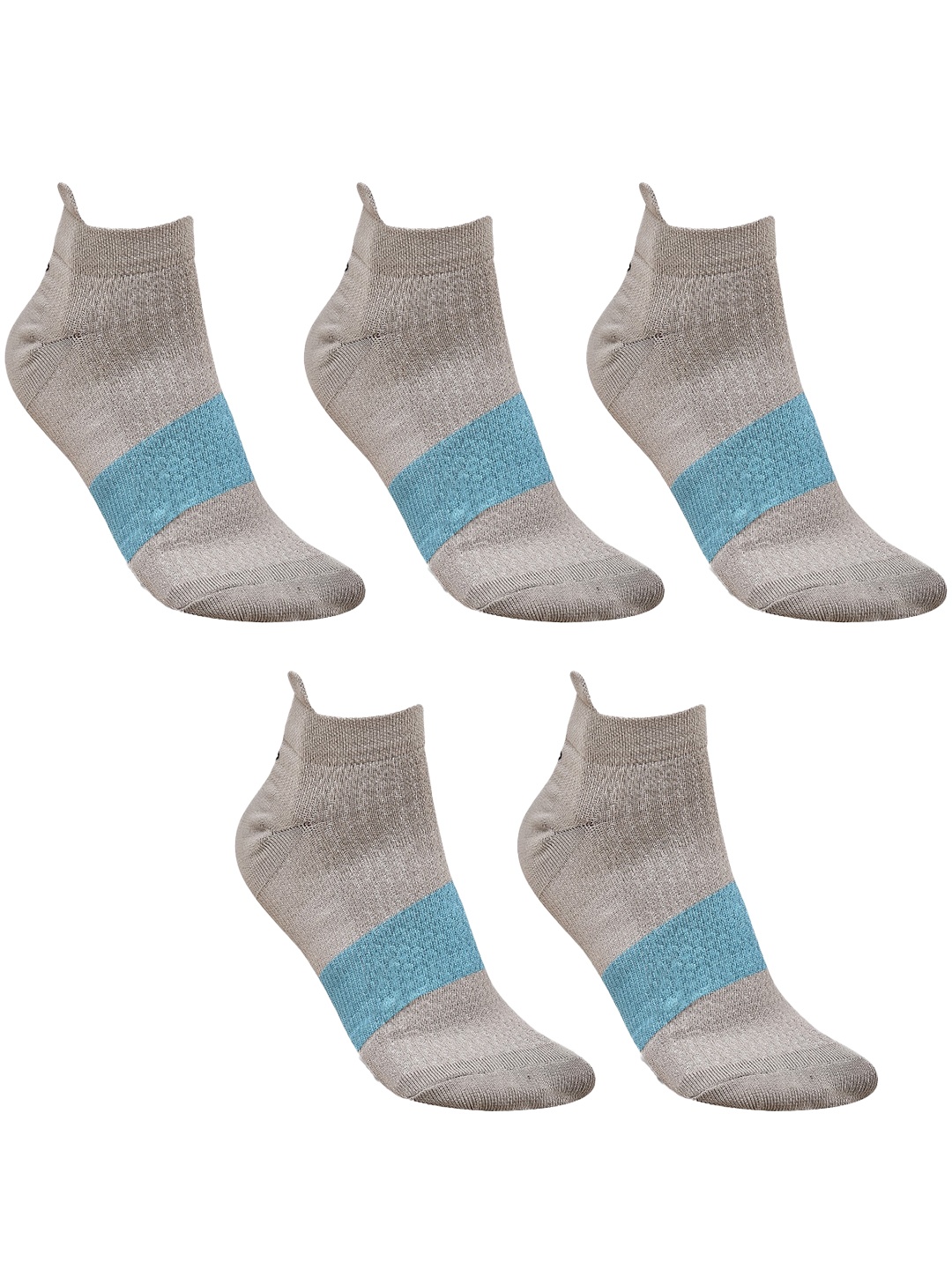 

Dollar Socks Men Pack Of 5 Patterned Ankle-Length Socks, Grey