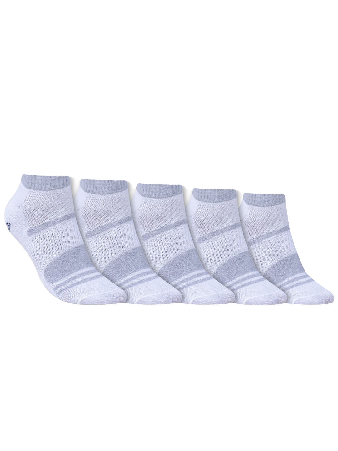 

Dollar Socks Men Pack Of 5 Patterned Cotton Ankle-Length Socks, Grey